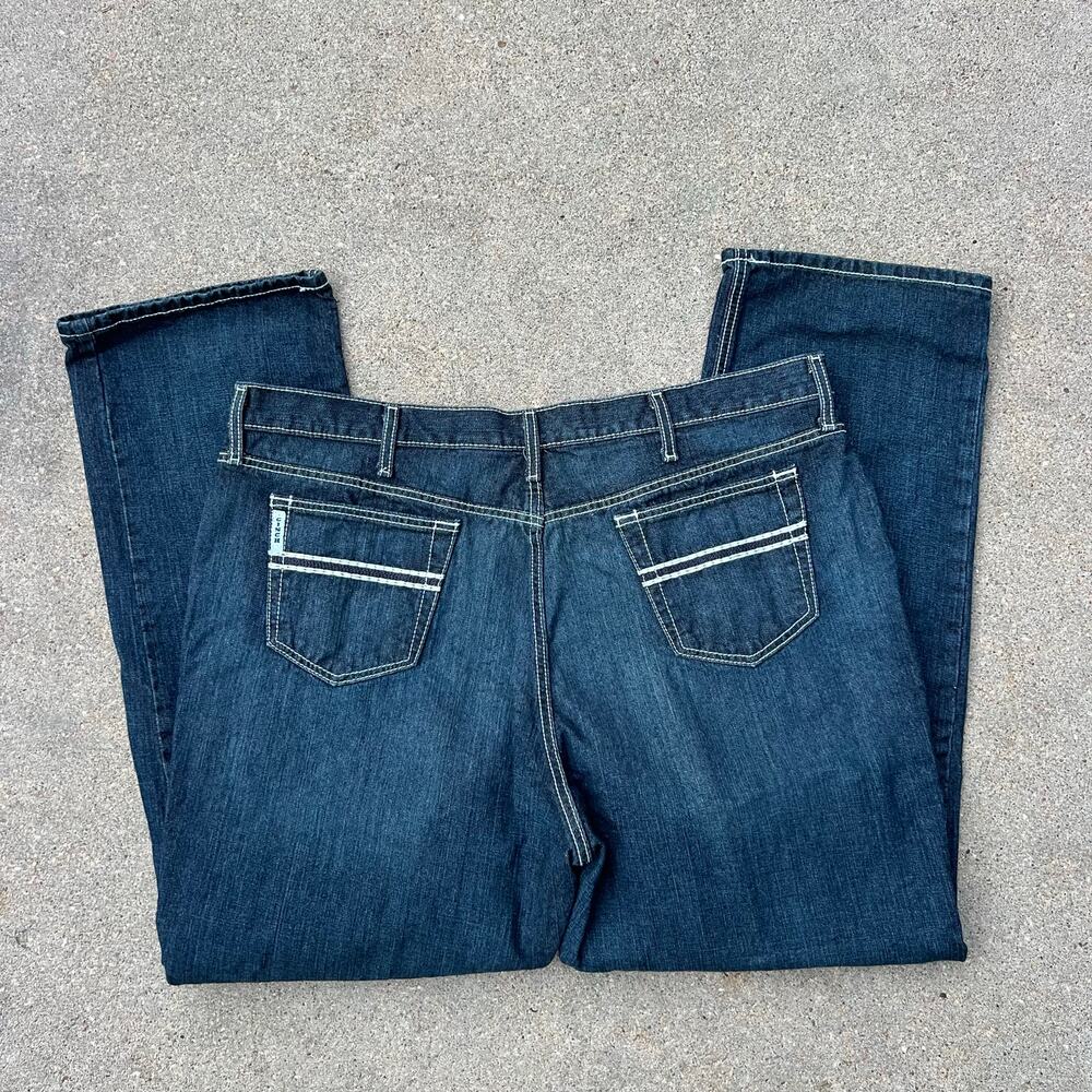 Cinch 42x32 White Label Rigid Dark Wash Blue Jeans Mid Rise Straight MB92834019
